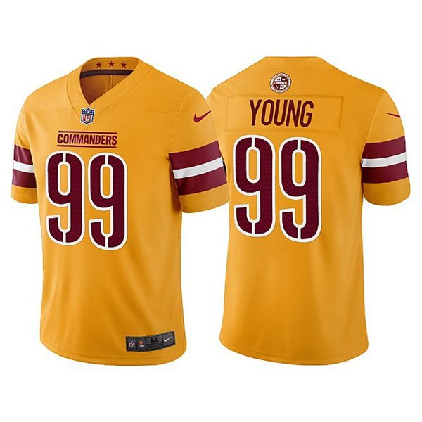 Men & Youth #99 Chase Young Washington Commanders Color Rush Limited Yellow Jersey