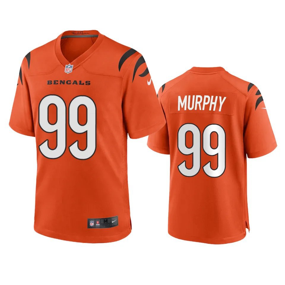 Men & Youth #99 Myles Murphy Cincinnati Bengals Orange Game Jersey