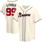 Men & Youth #99 Spencer Strider Atlanta Braves Alternate Cool Base Cream Jersey
