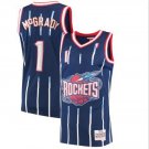 Men's #1 Tracy McGrady Houston Rockets Throwback Edition Navy Jersey