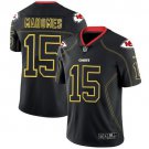 Men's #15 Patrick Mahomes Kansas City Chiefs Black Lights Out Jersey