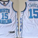 Men's #15 Vince Carter UNC College White Jersey