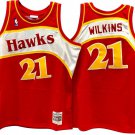 Men's #21 Dominique Wilkins Atlanta Hawks Throwback Edition Red Jersey