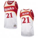 Men's #21 Dominique Wilkins Atlanta Hawks Throwback Edition White Jersey