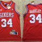 Men's #34 Charles Barkley Philadelphia 76ers Throwback Edition Red Jersey