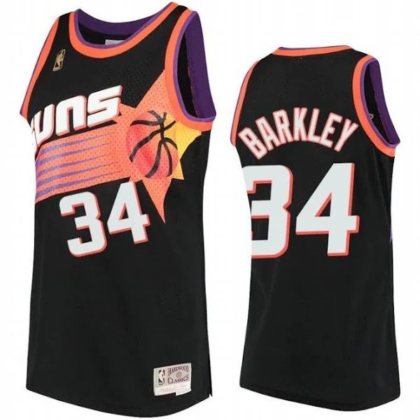 Men's #34 Charles Barkley Phoenix Suns Throwback Edition Black Jersey