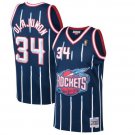 Men's #34 Hakeem Olajuwon Houston Rockets Throwback Black Jersey