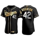 Men's #42 Jackie Robinson Los Angeles Dodgers Black Golden Edition Jersey