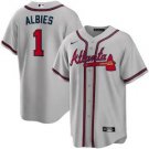 Men's & Youth Braves Ozzie Albies Baseball Jersey Gray