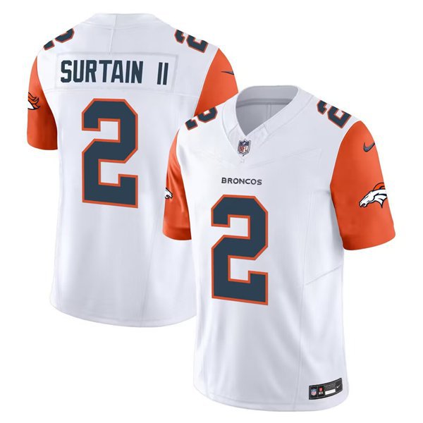 Men's & Youth Denver Broncos Patrick Pat Surtain II White 2024 F.U.S.E. Player Football Jersey