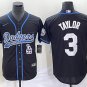 Men's 2023 Dodgers Chris Taylor Black Cool Baseball Jersey