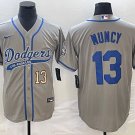 Men's 2023 Dodgers Max Muncy grey Cool Baseball Jersey