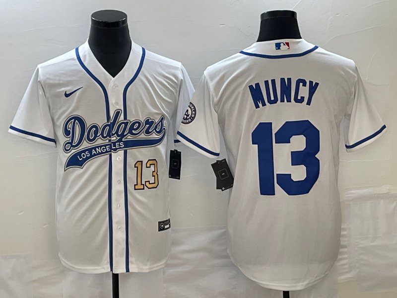Men's 2023 Dodgers Max Muncy White Cool Baseball Jersey