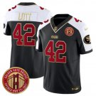 Men's 49ers Ronnie Lott Black-White F.U.S.E. Golden Gate Bridge Path Jersey