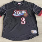 Men's 76ers Allen Iverson MITCHELL & NESS Basketball Short Sleeve Black