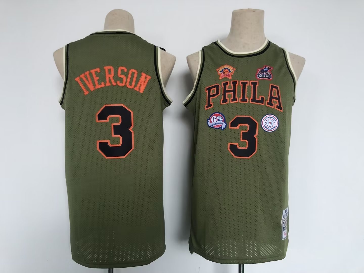 Men's 76ers Allen Iverson Mitchell & Ness Fashion Jersey Camo