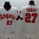 Mens Angels Of Anaheim Mike Trout White Flex base Authentic Collection Cooperstown Jersey