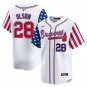 Men's Atlanta Braves Matt Olson White 2024 Independence Day Vapor Jersey