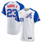 Men's Atlanta Braves Michael Harris II White 2023 City Connect Flex Base Stitched