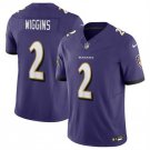 Men's Baltimore Ravens Nate Wiggins Purple 2023 F.U.S.E. Vapor Limited Jersey