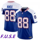 Men's Bills Dawson Knox Blue White 2023 F.U.S.E. Throwback Football Jersey