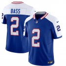 Men's Bills Tyler Bass Blue White 2023 F.U.S.E. Throwback Football Jersey