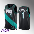 Men's Blazers Anfernee Simons City Jersey Black 2023