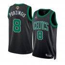 Men's Boston Celtics Kristaps Porzingis Black 2024 Finals Statement Edition Stitched Jersey