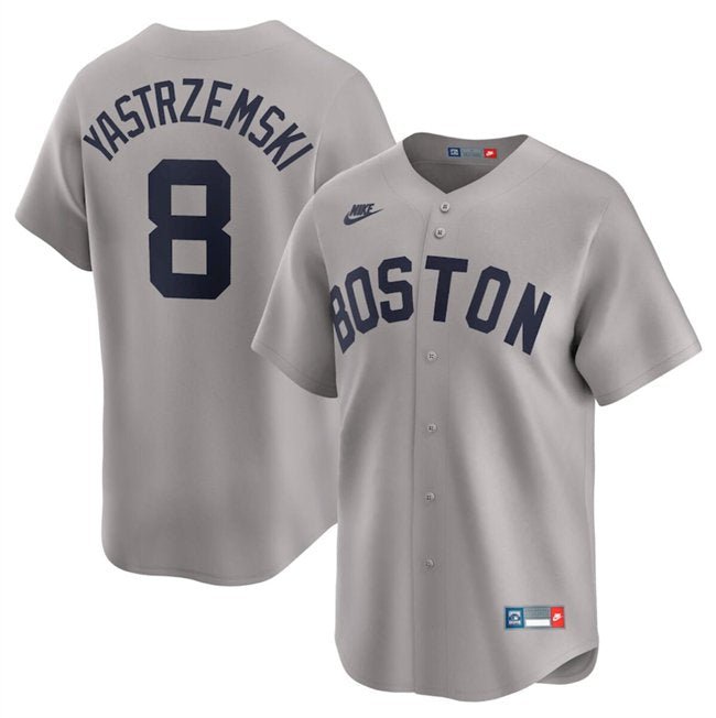 Men's Boston Red Sox Carl Yastrzemski Gray Cooperstown Collection Jersey