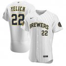 Mens Brewers Christian Yelich flex base jersey white