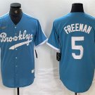 Men's Brooklyn Dodgers Freddie Freeman Light Blue Throwback Cool Base Jersey