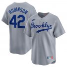 Men's Brooklyn Dodgers Jackie Robinson Gray Throwback Cooperstown Collection Jersey