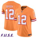 Men's Buccaneers Tom Brady Orange 2023 F.U.S.E. Vapor Limited  Retro Jersey
