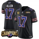 Men's Buffalo Bills Josh Allen Black 2023 F.U.S.E. AFC East Champions Football Jersey