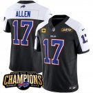 Men's Buffalo Bills Josh Allen Black White 2023 F.U.S.E. AFC East Champions Football Jersey