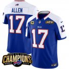 Men's Buffalo Bills Josh Allen Blue White 2023 F.U.S.E. AFC East Champions Football Jersey