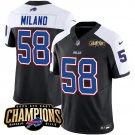 Men's Buffalo Bills Matt Milano Black White 2023 F.U.S.E. AFC East Champions Football Jersey