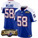 Men's Buffalo Bills Matt Milano Blue White 2023 F.U.S.E. AFC East Champions Football Jersey