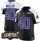 Men's Buffalo Bills Von Miller Black White 2023 F.U.S.E. AFC East Champions Football Jersey