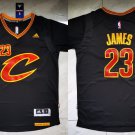 Men's Cavaliers LeBron James Retro Basketball Stitched Short sleeve Black