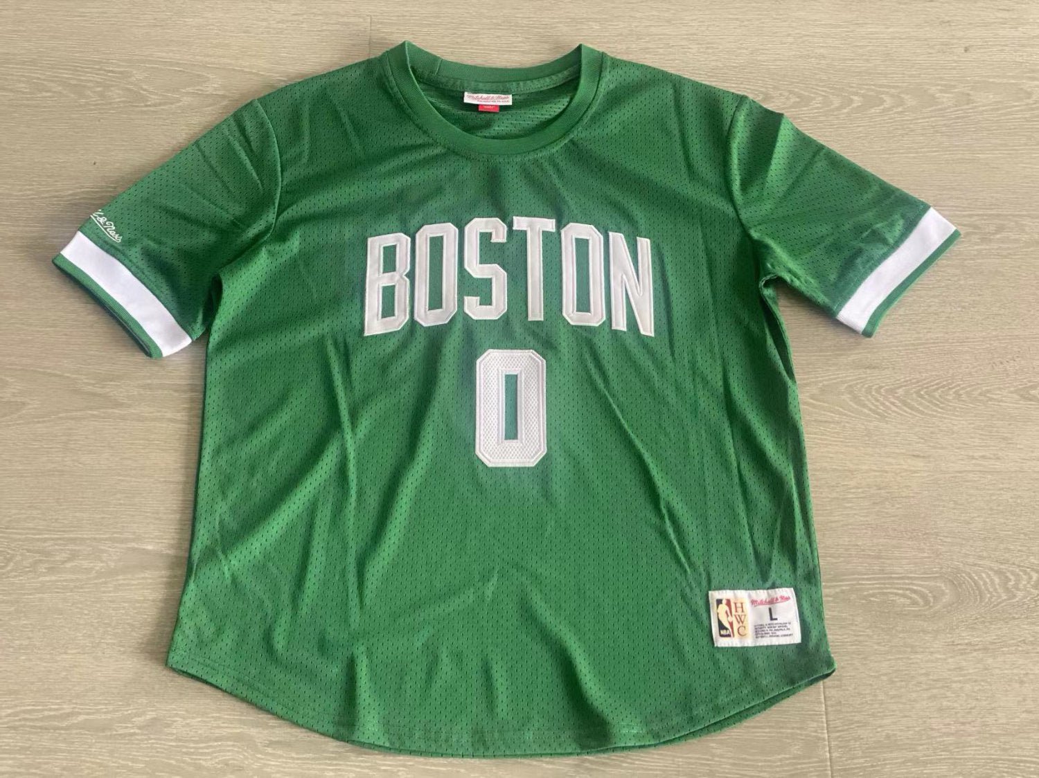 Men's Celtics Jayson Tatum MITCHELL & NESS Basketball Short Sleeve Green