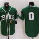 Mens Celtics Jayson Tatum Name NBA X MLB Crossover Baseball Jersey Green