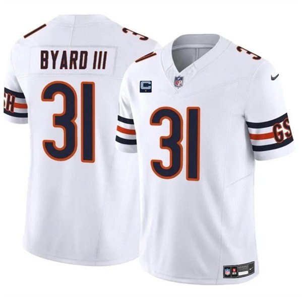 Men's Chicago Bears #31 Kevin Byard III White 2024 F.U.S.E. With 1-star C Patch Vapor Jersey
