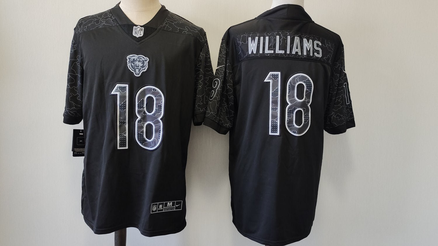 Men's Chicago Bears Caleb Williams Black Reflective Limited Jersey