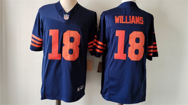 Men's Chicago Bears Caleb Williams Navy 2024 Draft Color Rush F.U.S.E. Vapor Football Jersey