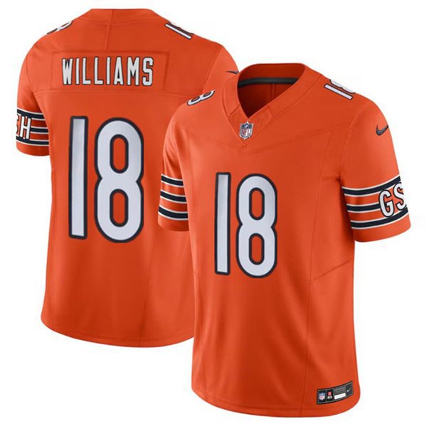 Men's Chicago Bears Caleb Williams Orange 2024 F.U.S.E. Vapor Football Jersey