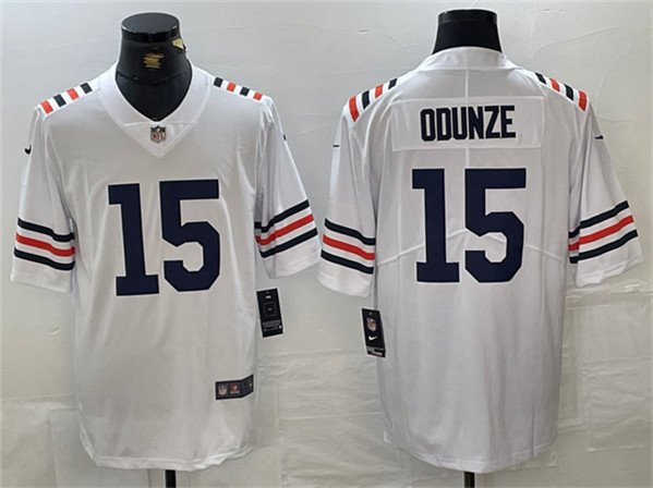 Men's Chicago Bears Rome Odunze White 2024 Draft Vapor Stitched Football Jersey
