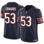 Men's Chicago Bears T.J. Edwards Navy 2024 F.U.S.E. With 1-star C Patch Vapor Jersey