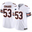 Men's Chicago Bears T.J. Edwards White 2024 F.U.S.E. With 1-star C Patch Vapor Jersey