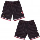 Men's Chicago Bulls Red Black Pinstripe Stitched Basketball Shorts